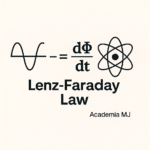 Ilustración conceptual de la Ley de Lenz y Faraday con espiras e inducción magnética - Academia MJ