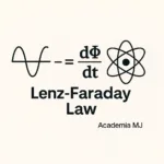 Ilustración conceptual de la Ley de Lenz y Faraday con espiras e inducción magnética - Academia MJ