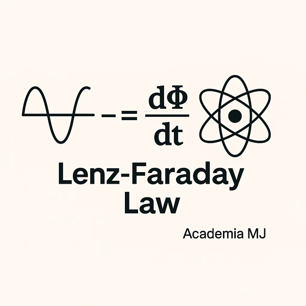 Ilustración conceptual de la Ley de Lenz y Faraday con espiras e inducción magnética - Academia MJ